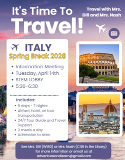 Travel to Italy Information Meeting April 14